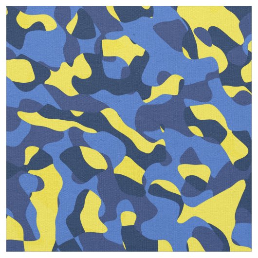 Tissu Camouflage bleu et jaune Motif d'impression (Fermer)