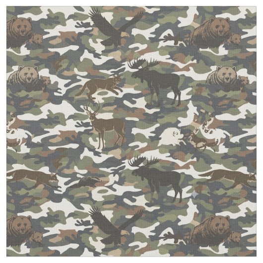 Tissu Camouflage with Animals hidden  (Fermer)