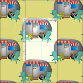 Tissu Camper Caravane Teardrop Thunder_Cove (Carreau)