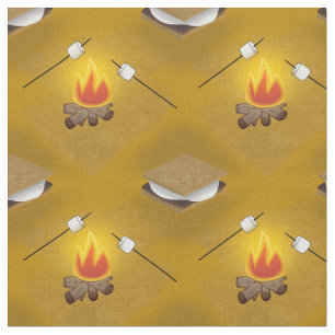 Tissu Camping Camping et Smores Motif