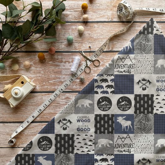 Tissu Camping Plaid à Buffalo Bleu