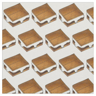 Tissu Camping S'mores Chocolat Marshmallow grillé