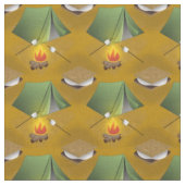 Tissu Camping Tent Campfire et Smores Motif (Fermer)