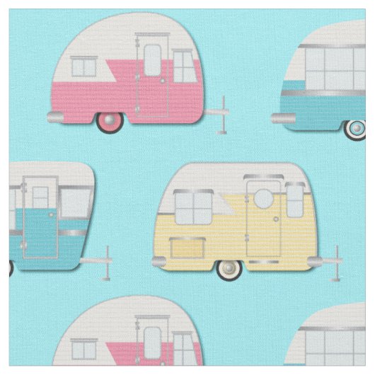 Tissu Camping Vintage RV Retro (Fermer)
