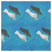 Tissu Canard noir sur bleu (Fermer)