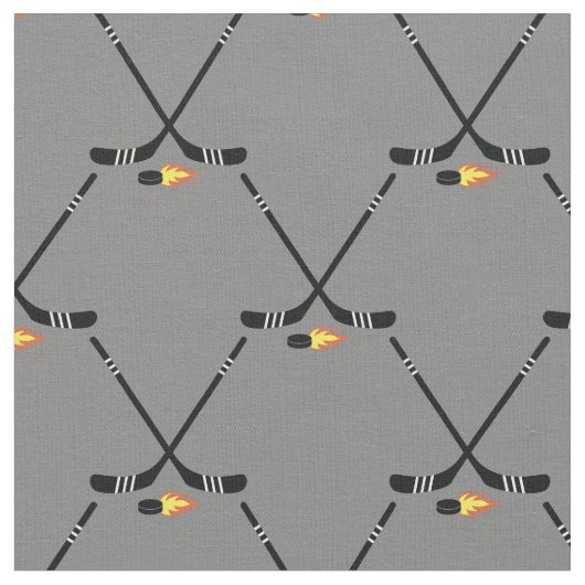 Tissu Canards à flammes de hockey (Fermer)