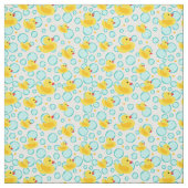 Tissu Canards en caoutchouc jaune Bubbles Motif de temps (Échantillon)