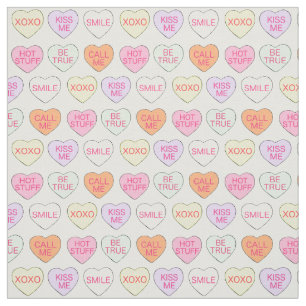 Tissu Candy Conversation Coeur Valentines Jour Sucré