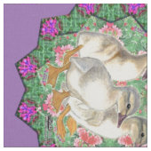 Tissu Canetons et fleurs (Fermer)