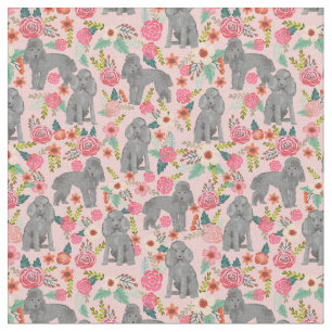 Tissu caniche à jouet vintages floraux rose