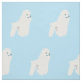Tissu Caniche blanc sur le bleu (Échantillon)