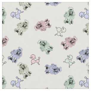 Tissu Caniches en pastel