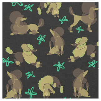 Tissu Caniches verts