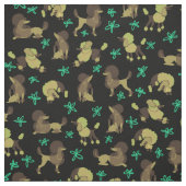 Tissu Caniches verts (Échantillon)