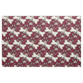 Tissu Canine faite sur commande d'empreintes de pattes (Fat Quarter)