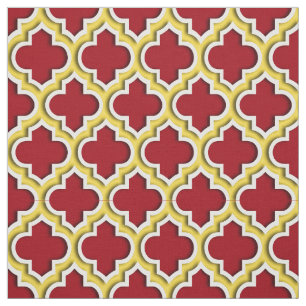 Tissu Canneberge, ananas Quatrefoil marocain #5DS