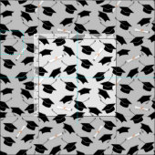 Tissu Capes de remise de diplôme avec diplôme (Carreau)