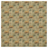 Tissu Capybara Morning Coffee Breakfast Botanical Art (Échantillon)