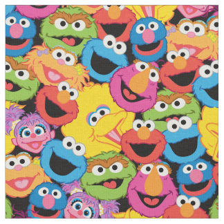 Tissu Caractère de rue Sésame Face au Motif
