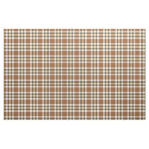 Tissu Caramel Dark Brown Tartan Carré Motif
