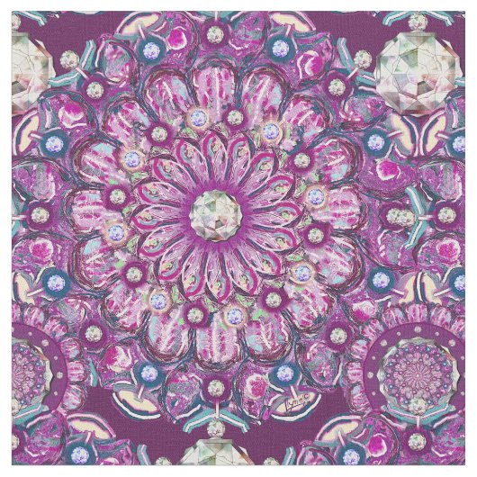 Tissu Cardinal rouge Rosace (Fermer)