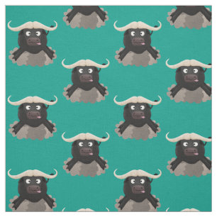 Tissu Caricature amusante de buffle d'eau courante