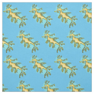 Tissu Caricature amusante de dragon de mer feuillu