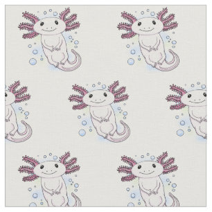 Tissu Caricature axolotl rose adorable