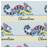 Tissu caricature caméléon (Fermer)