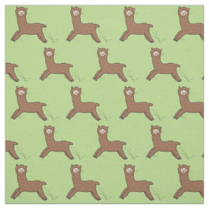 Tissu Caricature d'alpaga brun joli
