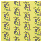 Tissu Caricature de bébé gorille joyeux (Échantillon)