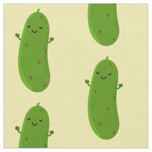 Tissu Caricature de cornichon joyeux