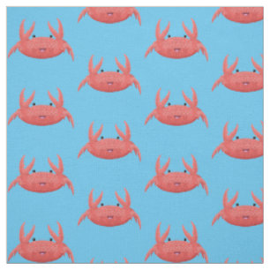 Tissu Caricature de crabe rouge cuite