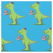 Tissu Caricature de dinosaure vert t rex (Fermer)