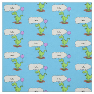 Tissu Caricature de dragon dragon drôle et vert respiran