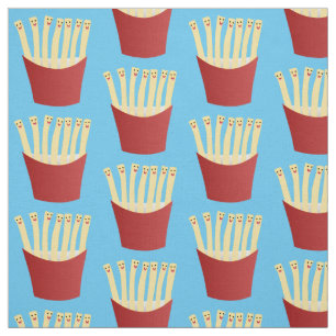 Tissu Caricature de frites Cute kawaii fast food