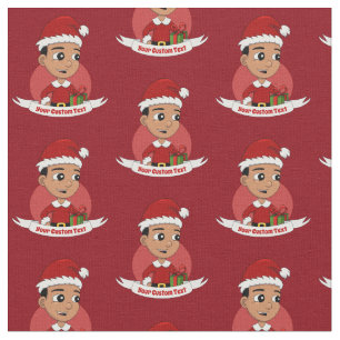 Tissu Caricature de garçon de Noël hispanique