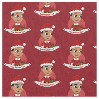 Tissu Caricature de garçon de Noël hispanique