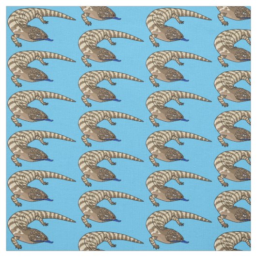 Tissu Caricature de lézard rouge (Échantillon)