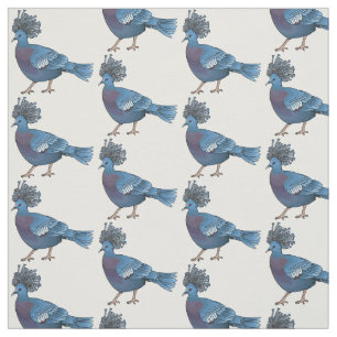 Tissu Caricature de l'oiseau pigeon couronné Victoria