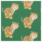 Tissu Caricature de petit tigre joyeux (Fermer)