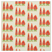 Tissu Caricature de piments chantants mignons (Échantillon)