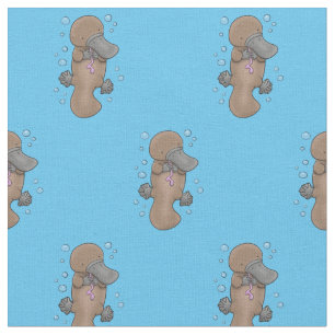 Tissu Caricature de platypus bébé très heureuse