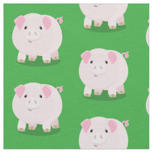 Tissu Caricature de porc mignon rose pot vendue
