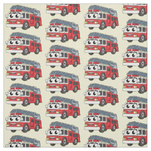 Tissu Caricature du moteur de feu joyeux