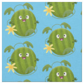 Tissu Caricature joli et souriant de pastèque (Fermer)