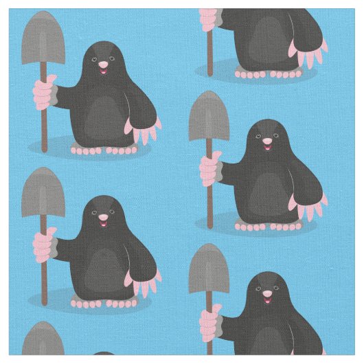 Tissu Caricature mole joyeux (Fermer)