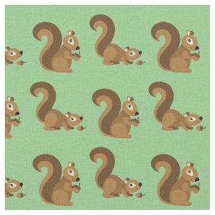 Tissu Caricature pour enfants d'écureuils mignons