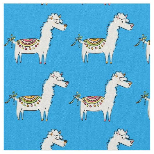 Tissu Caricatures de llama (Fermer)
