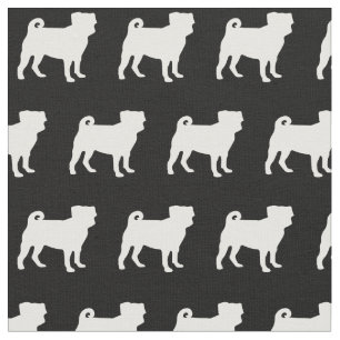 Tissu Carlin chien Silhouette animal